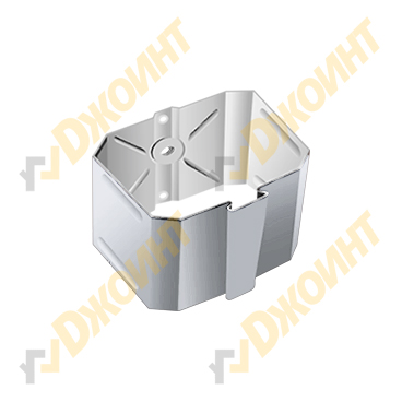 Держатель трубы прямоугольный (на кирпич) 76*102 RAL 9006 бело-алюминиевый