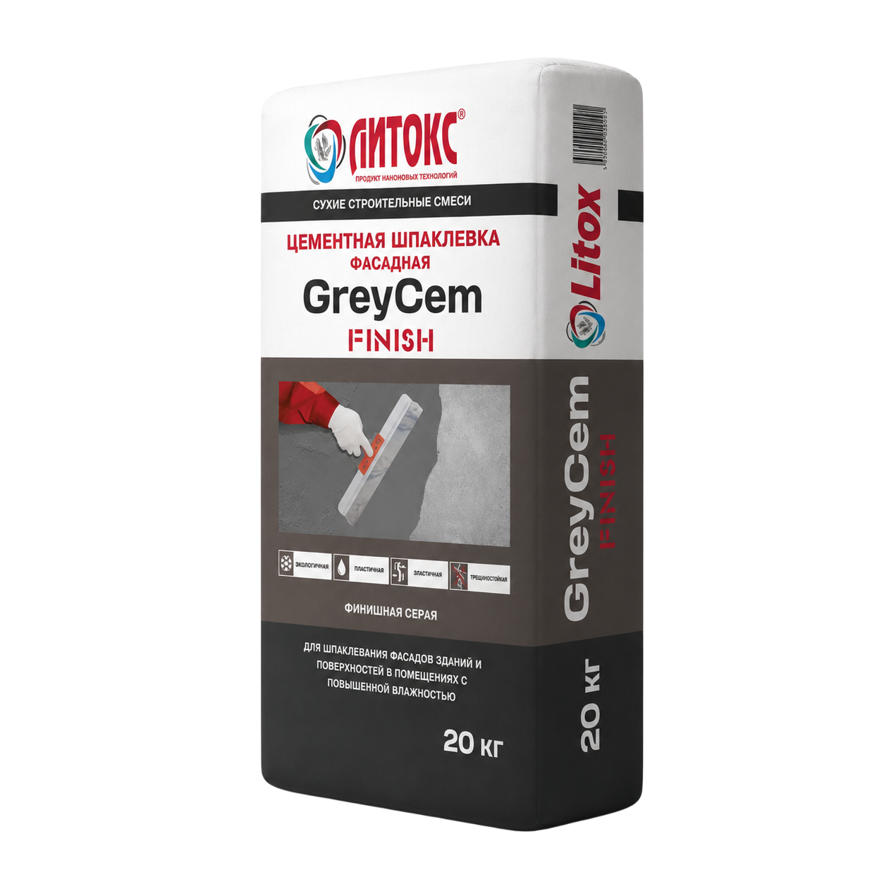ЛИТОКС GreyCem Шпаклевка цементная фасадная 20 кг