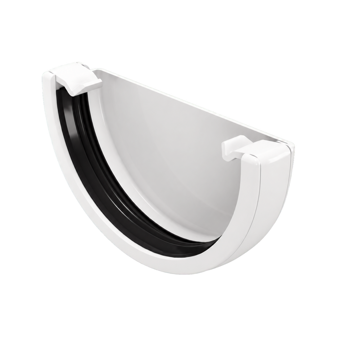 Заглушка желоба круглая FINEBER 32*79 RAL 9010 белая