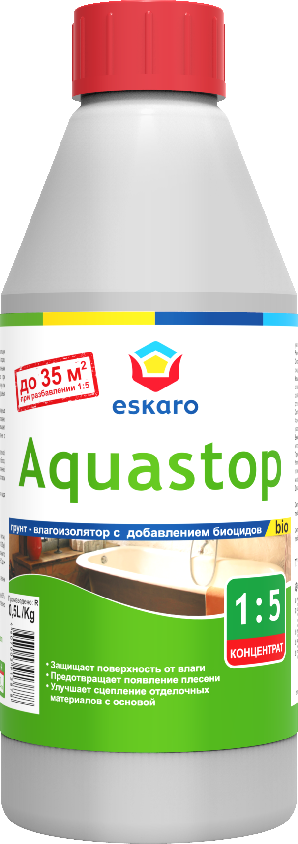 Акриловый грунт-влагоизолятор Eskaro Aquastop Bio, 0,5 л