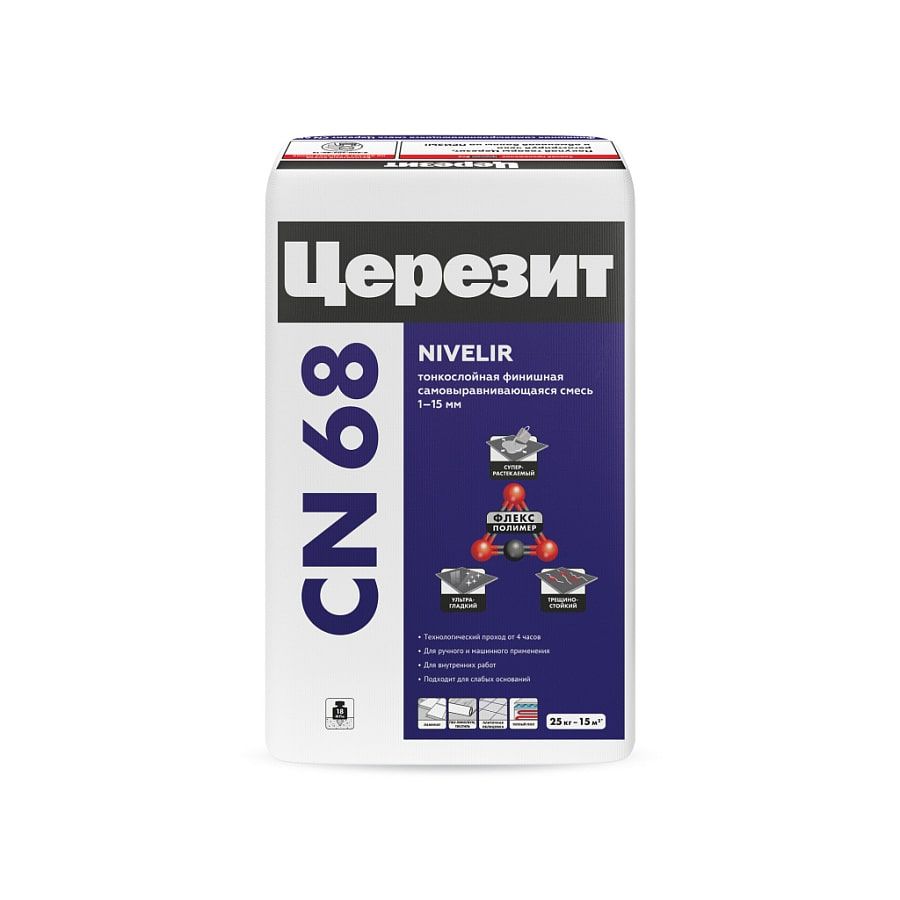 CERESIT CN 68 Тонкослойная самовыравнивающая смесь, 25 кг