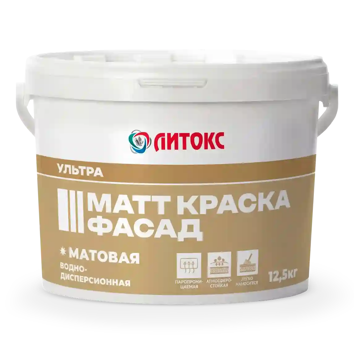 Фасадная матовая краска ЛИТОКС Ультра Матт Фасад 12,5 кг