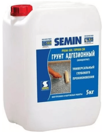 Грунт адгезионный универсальный глубокого проникновения SEMIN PRIM-SM, концентрат 5 кг