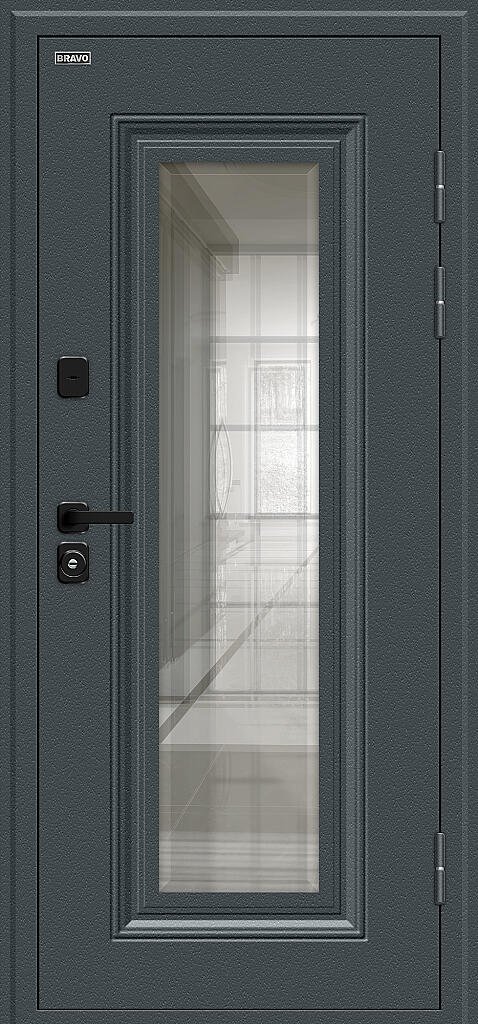 Дверь входная Thermo Шелл СД/SBlack Thermo-4 Старк антрацит правая 2050x860 мм - фото 2