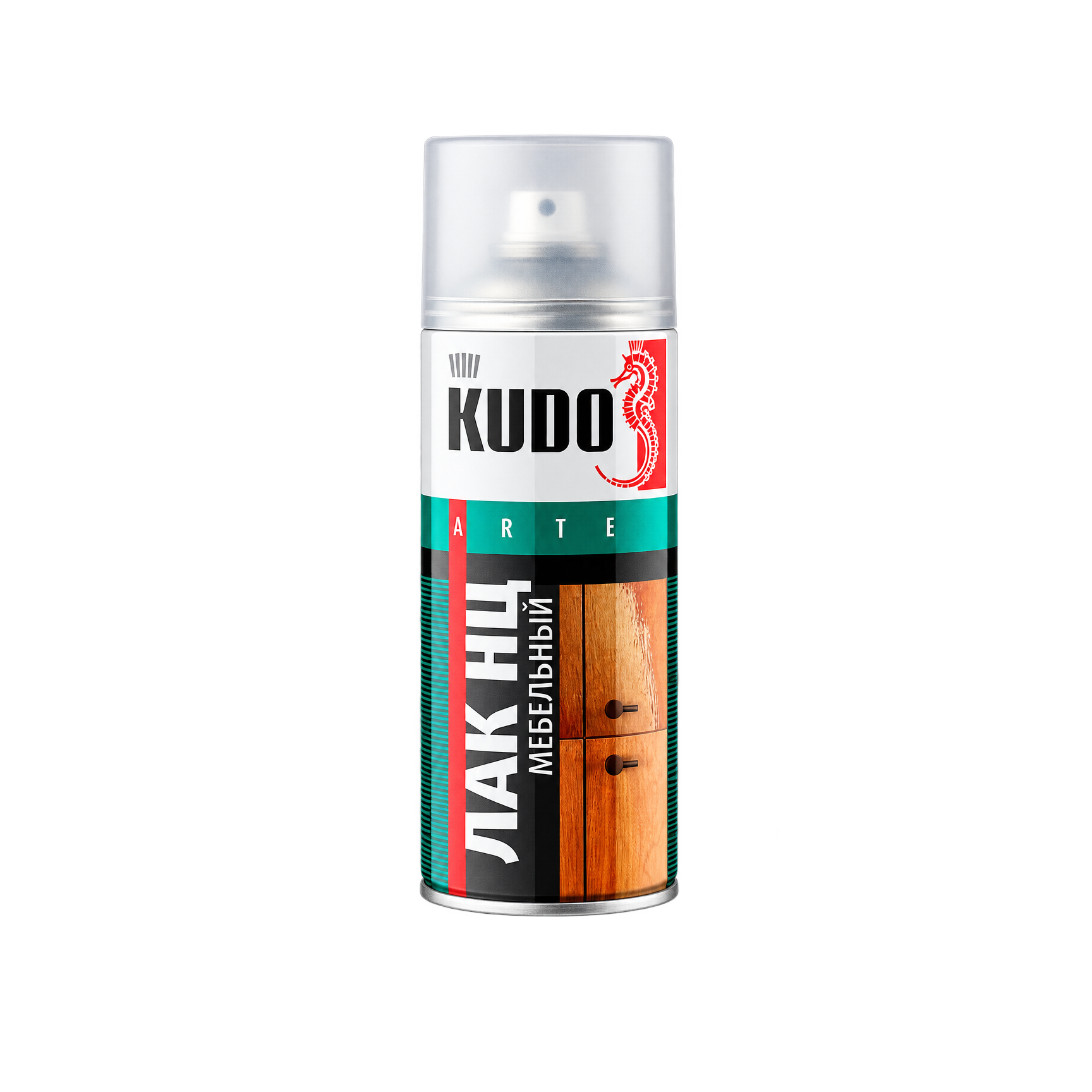 Лак нитроцеллюлозный мебельный KUDO KU-9009 матовый, аэрозоль 520 мл