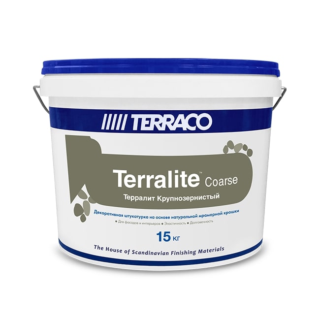 TERRALITE Декоративная штукатурка на основе мраморной крошки Coarse (Крупнозернистый) TS-2012-С 15 кг