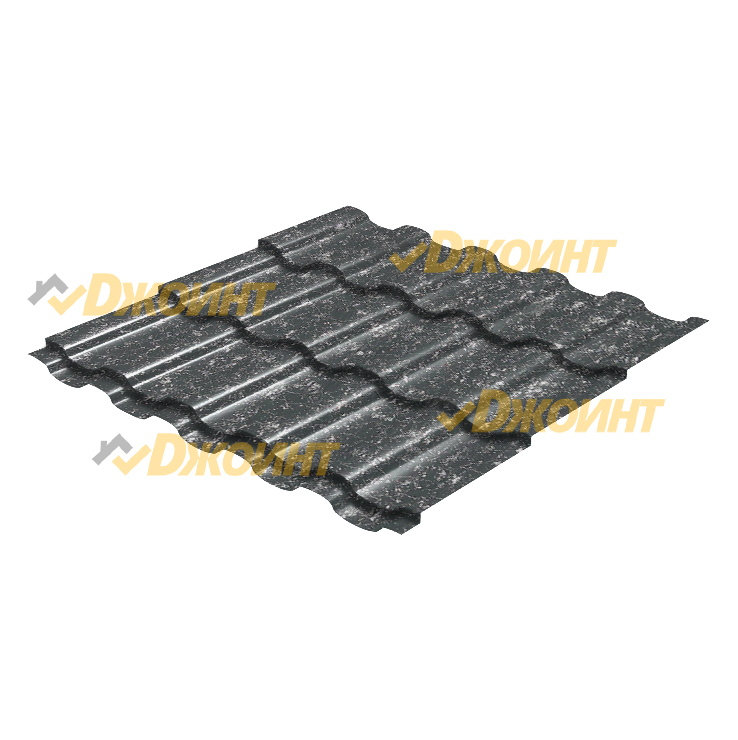 Металлочерепица ЭЛЛАДА 0,5 MATGRANIT LUX RAL 7024 мокрый асфальт
