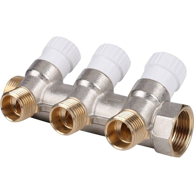 STOUT Коллектор распределительный 3/4", 3 отвода 1/2"ЕК