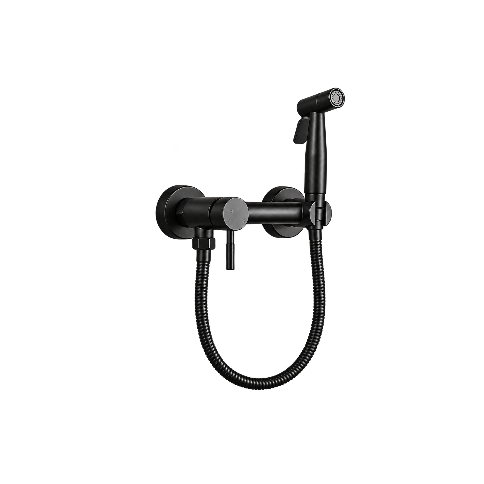 Смеситель для биде HAIBA HB5510-7 настенный с гигиеническим душем черный