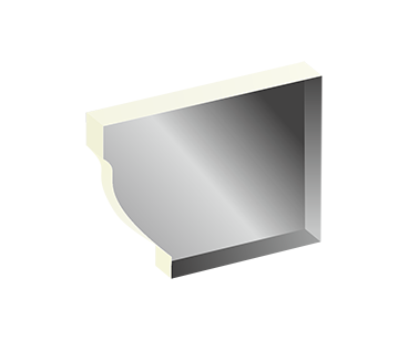 Заглушка желоба правая прямоугольная 120*86 RAL 9003 белая