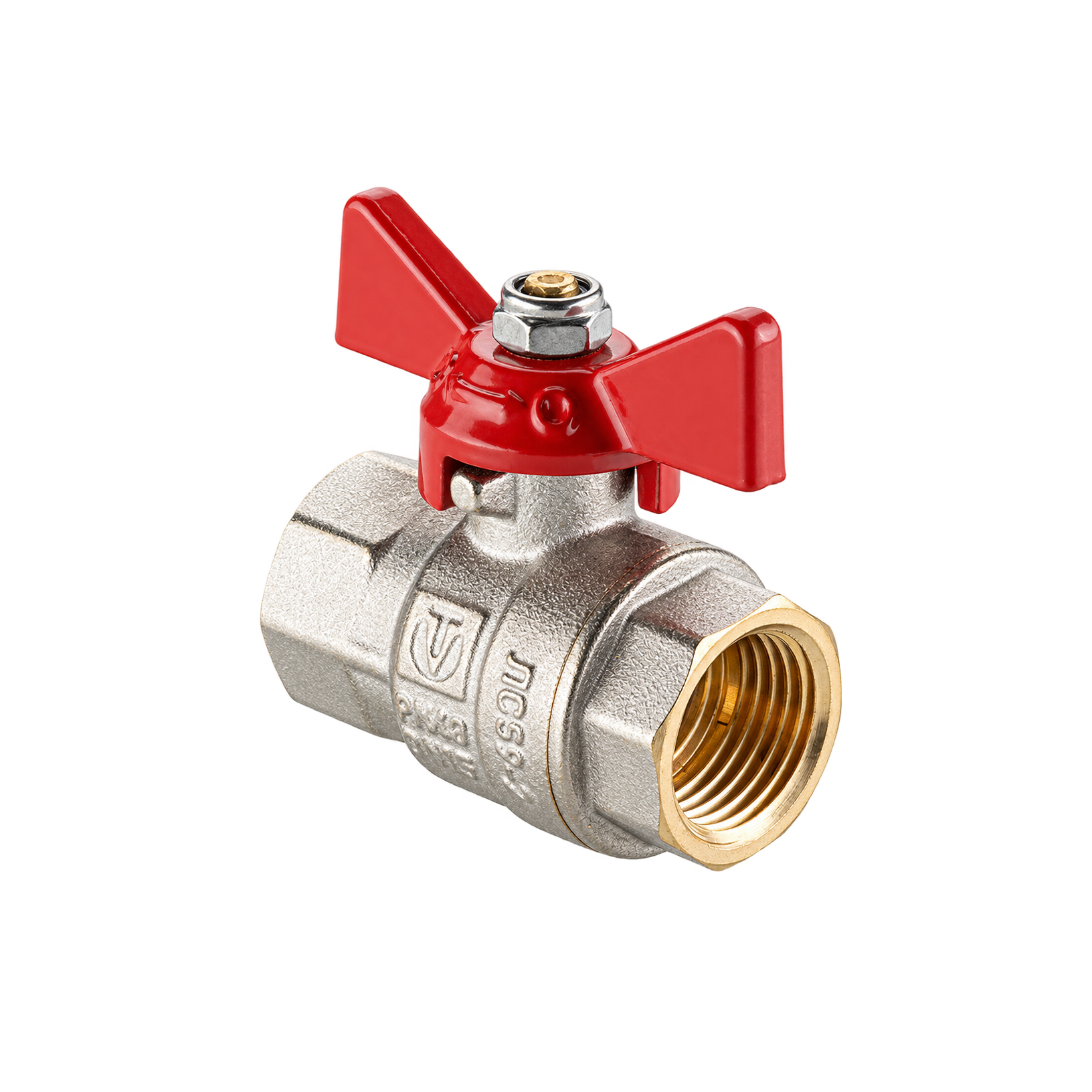 Кран шаровой Valtec BASE-ГОСТ, ручка-бабочка, ВР-ВР, 1/2", DN15, PN40
