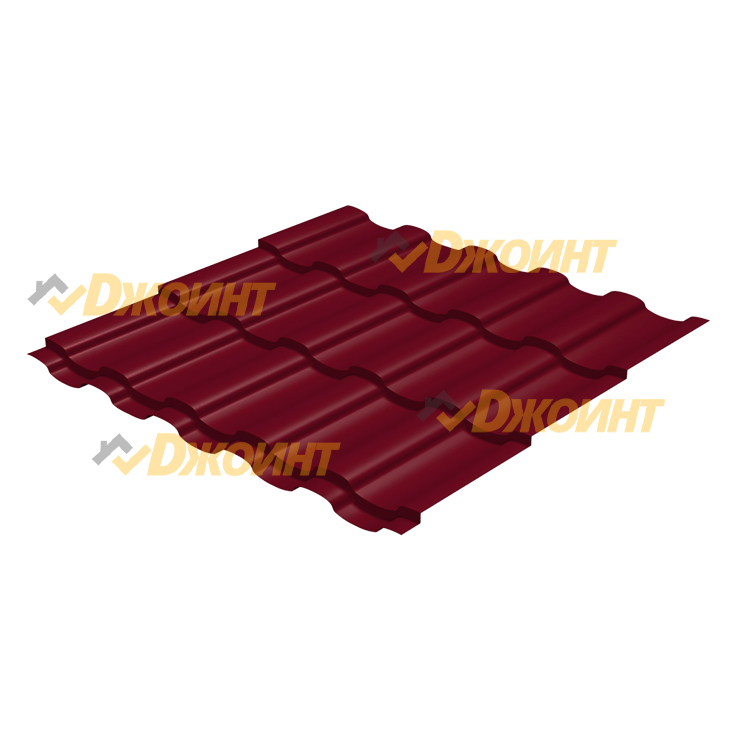 Металлочерепица ЭЛЛАДА 0,5 Zinkel RAL 3005 красное вино