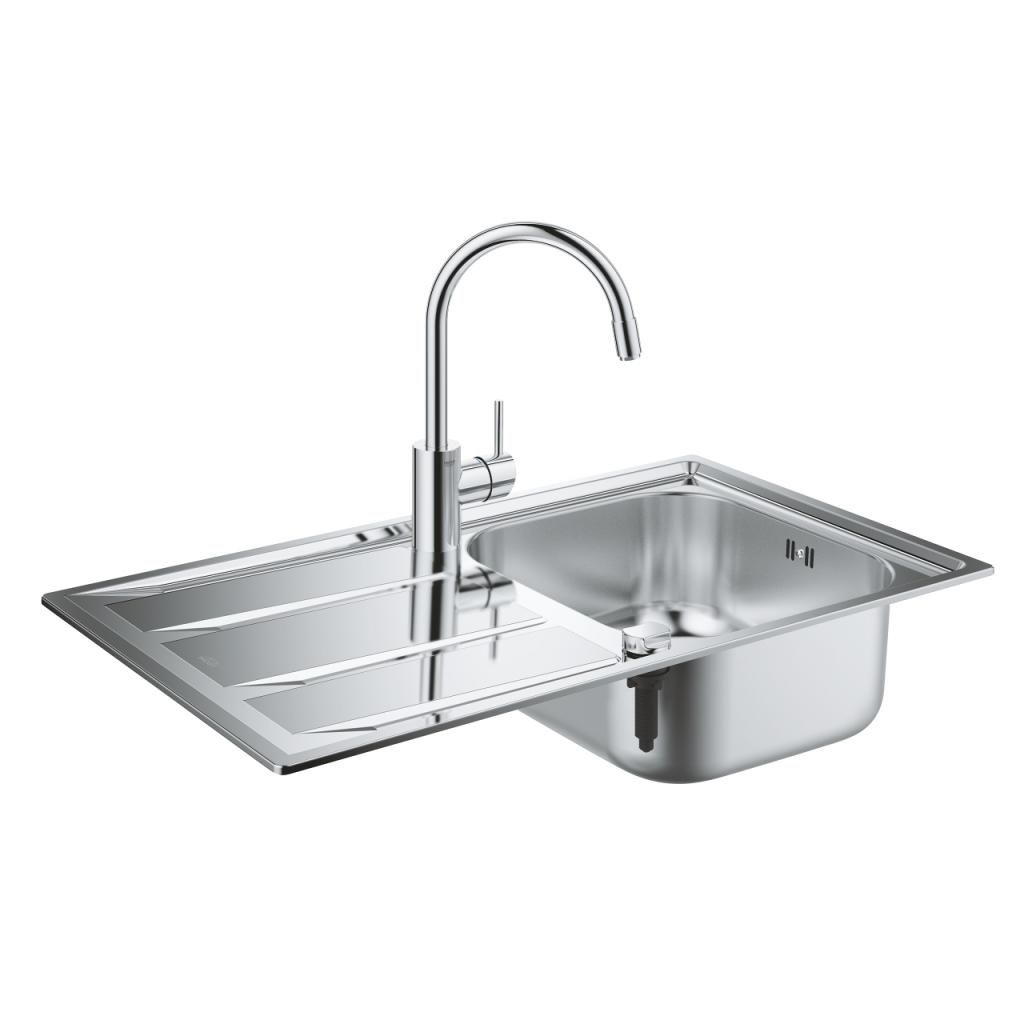 Мойка нержавеющая сталь K400 860*500 со смесителем Concetto Grohe 31570SD0