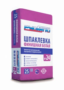 РУСГИПС Шпаклевка цементная белая No24, 25 кг (50)