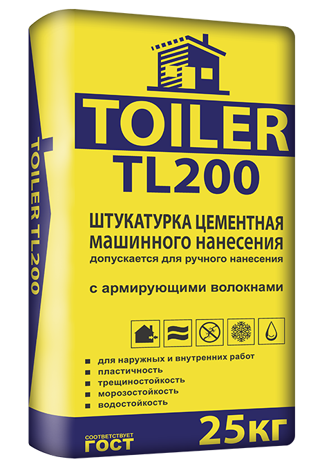 TOILER TL 200 Штукатурка машинного нанесения, 25 кг