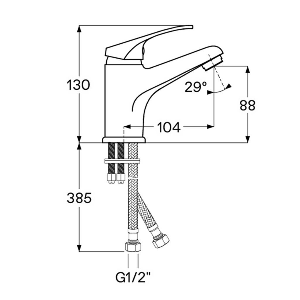 Смеситель для умывальника SANTEK БАУС 1/2 WH5A03010C001 - фото 2