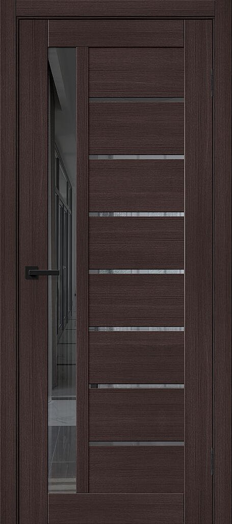 Дверь межкомнатная полотно Браво-27 эко шпон Wenge Melinga 2000x700 мм Mirox Grey