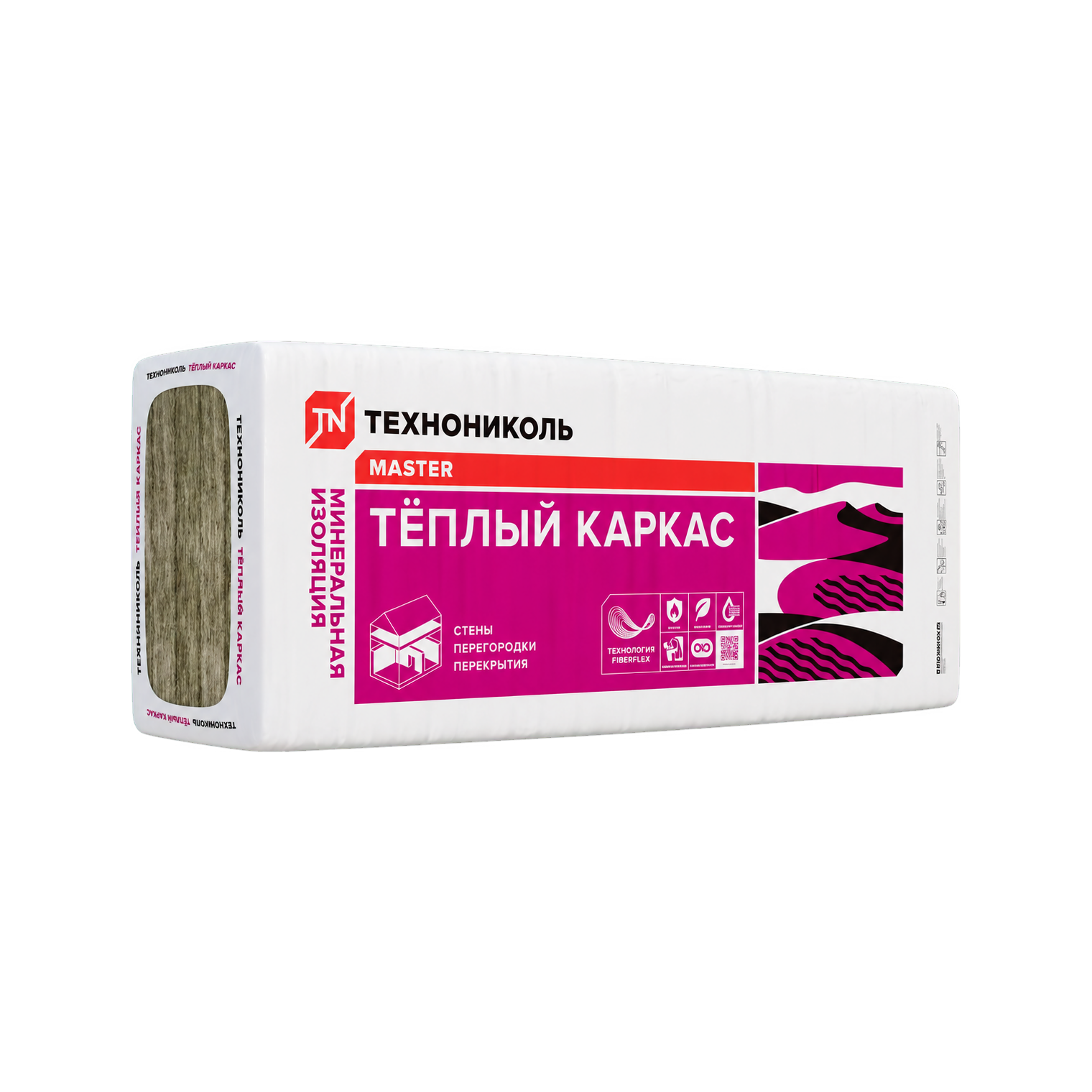 Утеплитель ТН СВ 37 PN Тёплый каркас ПРОФ 1200*610*75 мм 12 плит