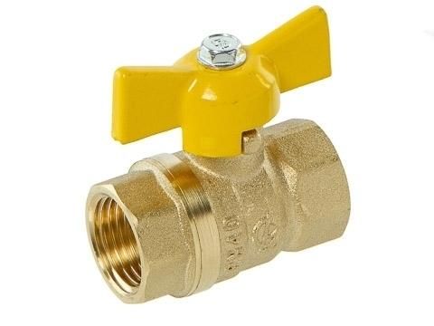 Кран шаровый Галлоп газовый 1/2 гг ручка-бабочка (бантик) 230 PN40 латунь