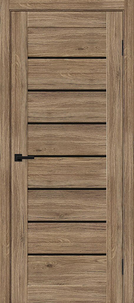 Дверь межкомнатная полотно Браво-22 эко шпон Original Oak Black Shine 2000x600 мм