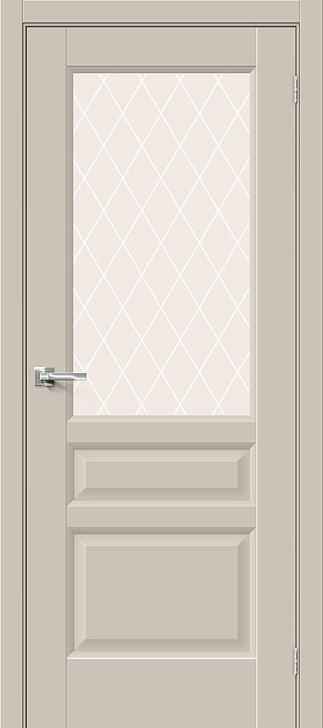 Дверь межкомнатная полотно Неоклассик-35 пэт Cream Silk 2000x700 мм White Crystal