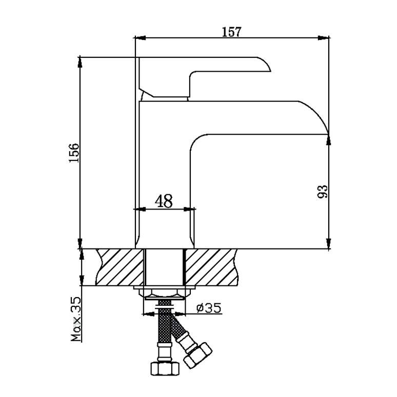 Смеситель для умывальника HAIBA HB10805-7 черный 1/2 - фото 2