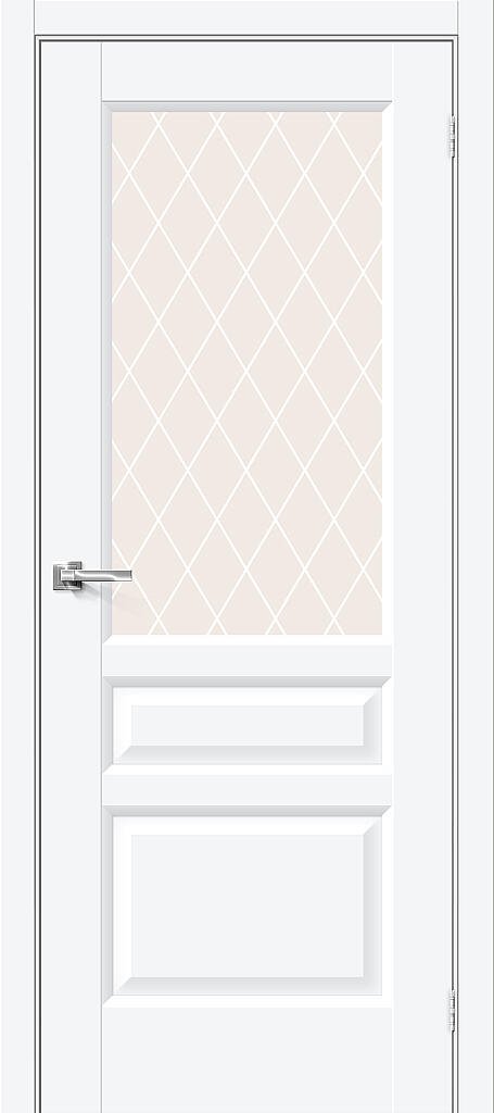 Дверь межкомнатная полотно Неоклассик-35 пэт White Silk 2000x900 мм Crystal