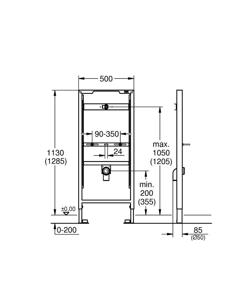 Монтажная система GROHE RAPID SL 38517001 для писсуара, без кнопки - фото 2