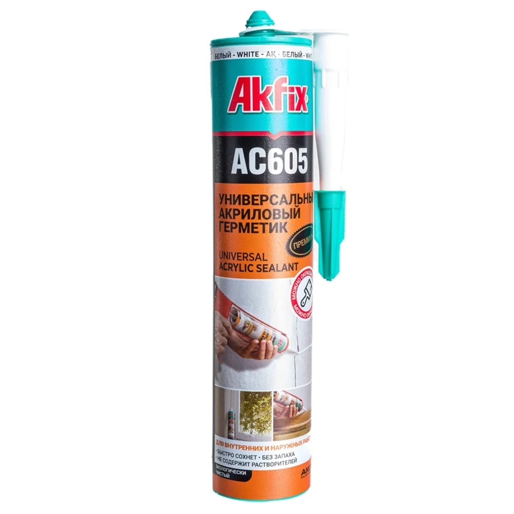 Герметик акриловый Akfix AC605, белый, 310 мл