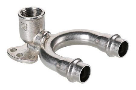 Водорозетка проходная из нержавеющей стали Valtec 15x1/2"