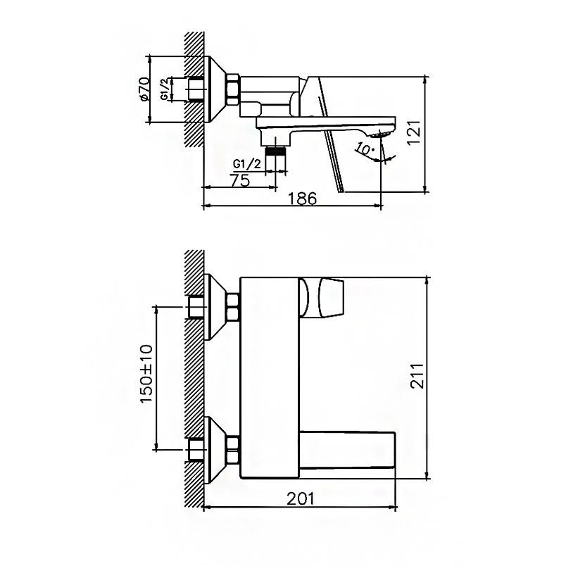 Смеситель для душа HAIBA HB60533-3 пепельный - фото 2