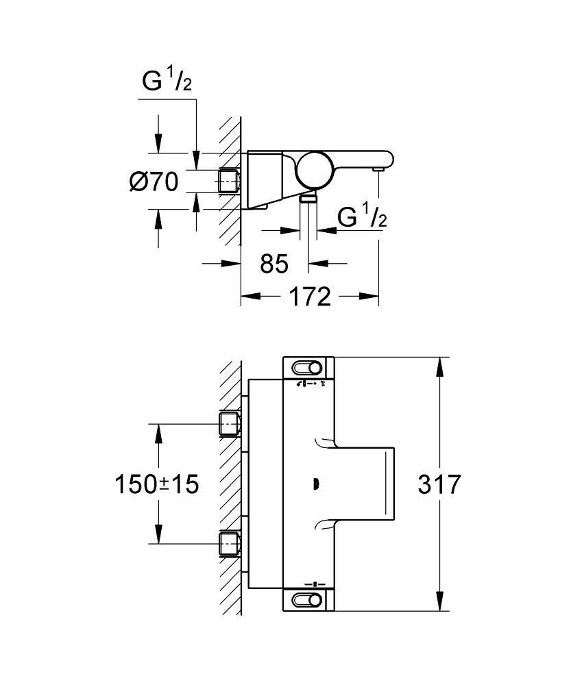 Смеситель для ванны GROHE GROHTHERM 34464001 - фото 3