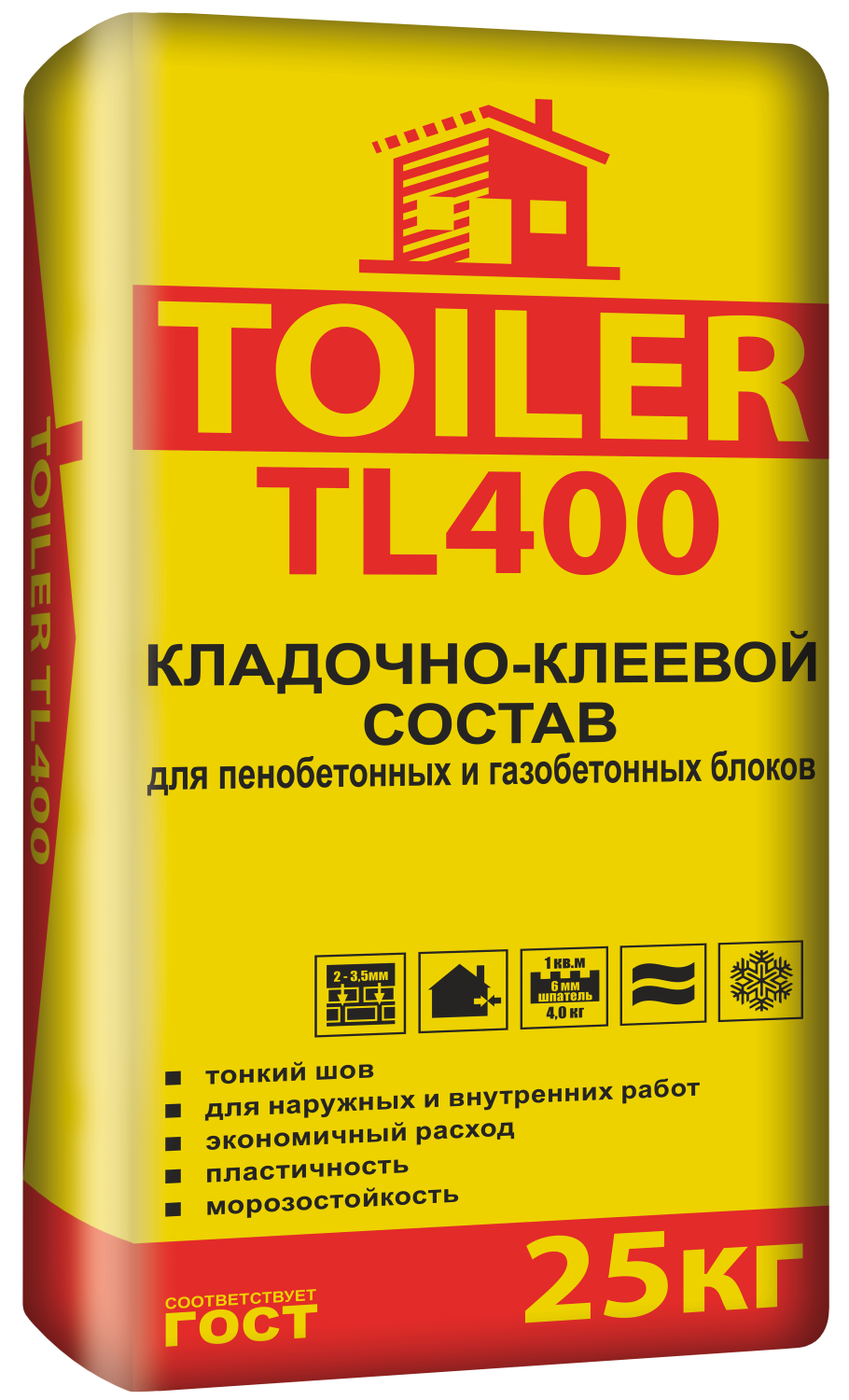 TOILER TL 400 Кладочно-клеевой состав, 25 кг