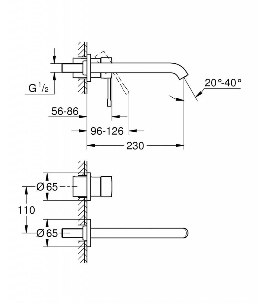 Комплект верхней монтажной части GROHE ESSENCE PLUS 19967A01 - фото 2
