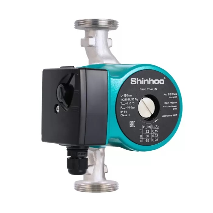 Насос циркуляционный SHINHOO BASIC 25-8S N 180 1x230V (нерж. корпус)