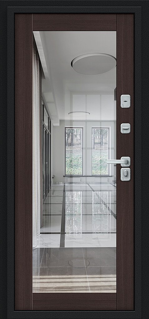 Дверь входная Thermo Флэш Декор-2 Thermo-2 Букле черное 2050x860 мм Wenge Veralinga Правая
