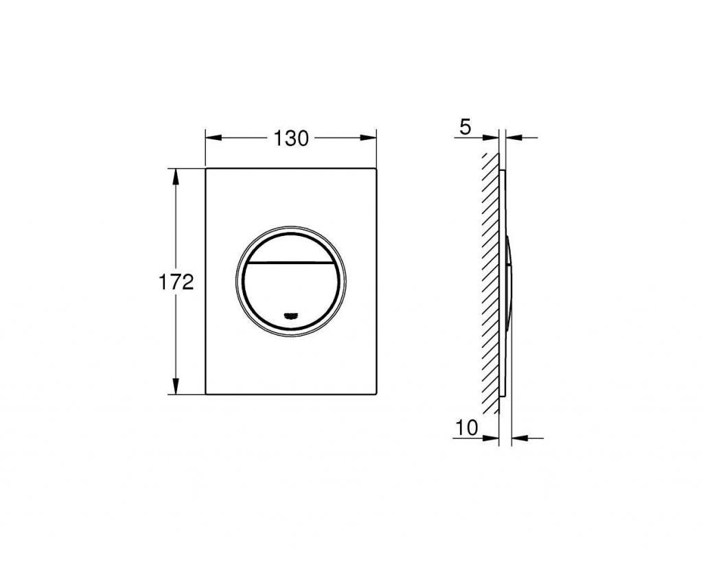 Клавиша GROHE Nova Cosmo S матовая темная графит 37601AL0 - фото 2