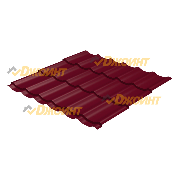 Металлочерепица Супермонтеррей 0,5 Zinkel RAL 3005 красное вино