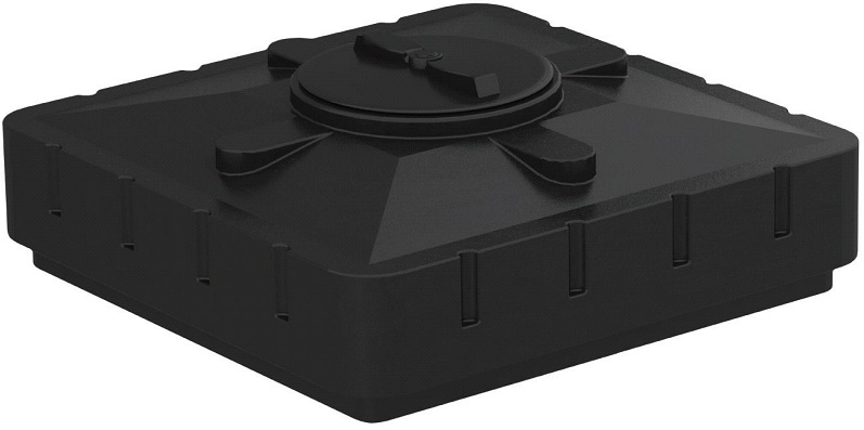 Бак для душа Aquatech 240 л, черный, 950х950х440 мм