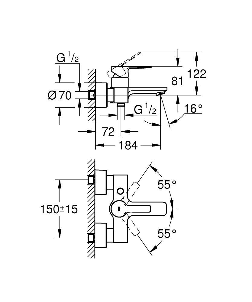 Смеситель для ванны GROHE LINEARE без аксессуаров 33849DC1 - фото 2
