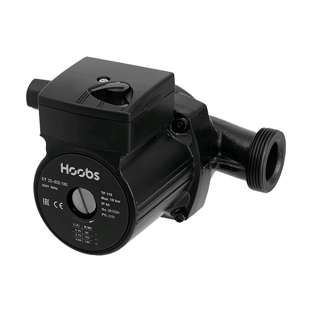 Насос циркуляционный CT 25-80S 180мм 245Вт 1x230В 50Гц (с гайками) Hoobs