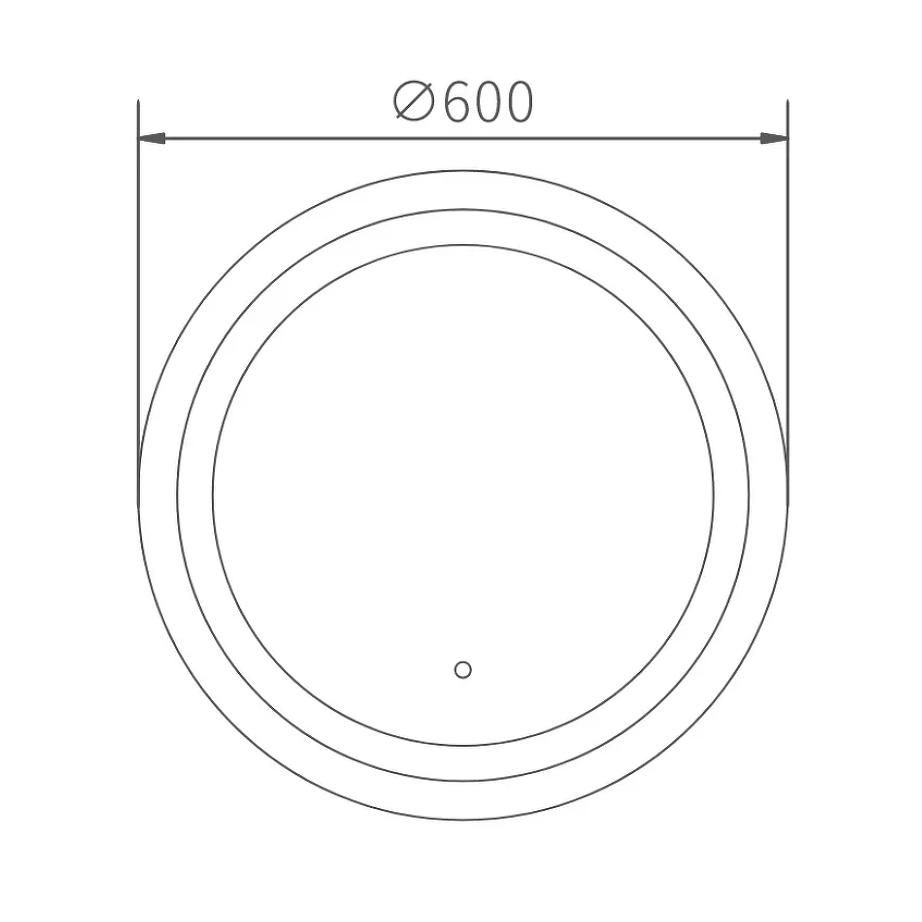 Зеркало HAIBA HB662 D600 круглое, с подсветкой LED и сенсорным включателем - фото 2