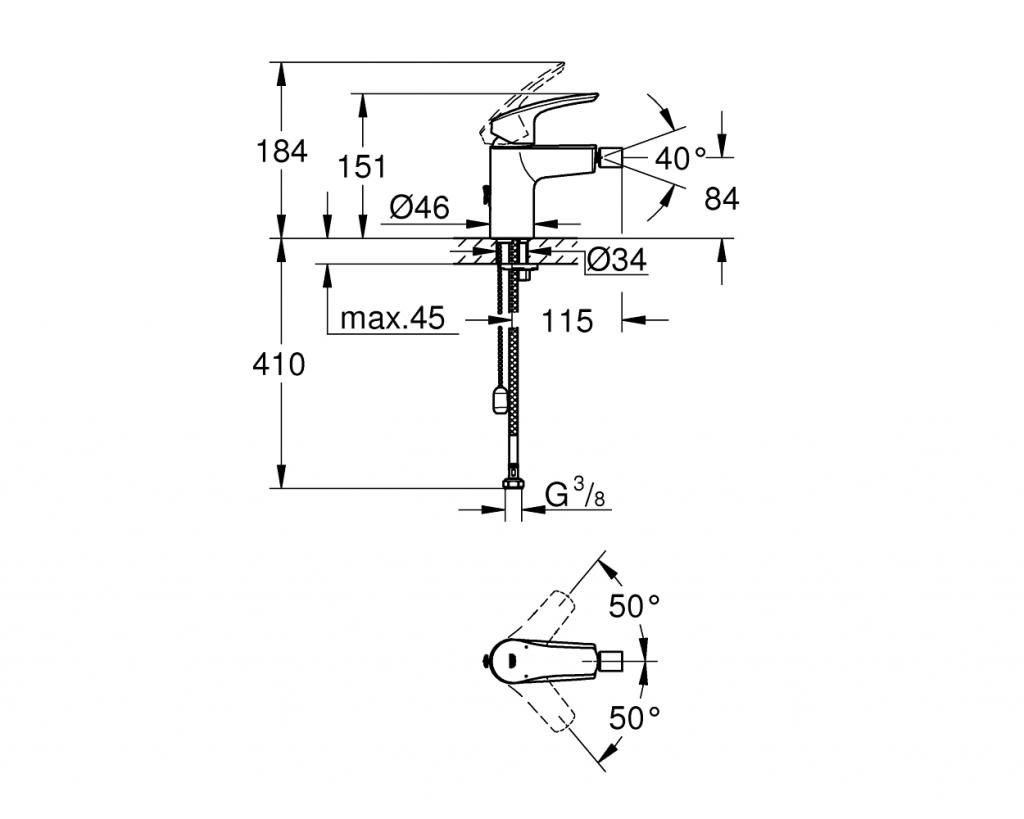Смеситель для биде GROHE EUROSMART 3/8 32927003 - фото 4