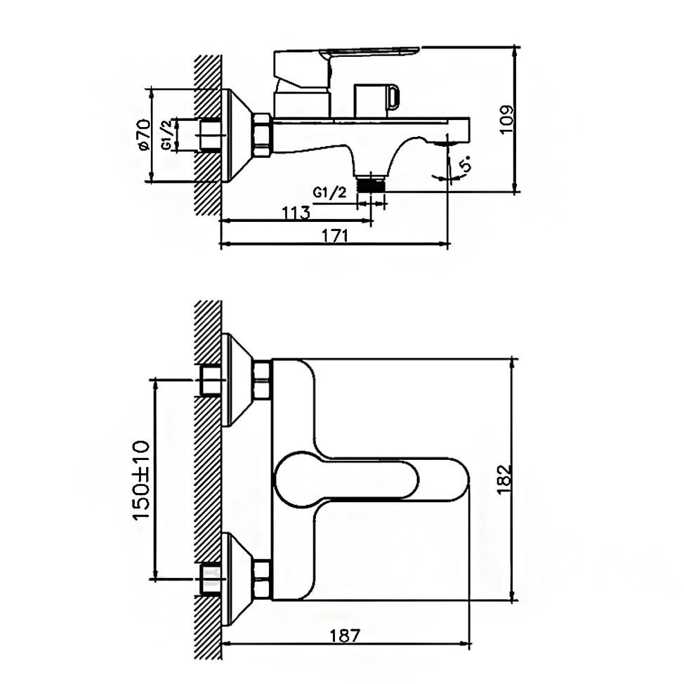 Смеситель для душа HAIBA HB60557-8 белый, хром - фото 2