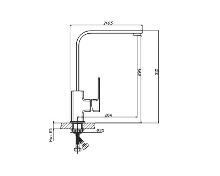 Смеситель для мойки HAIBA HB70615-7 черный 1/2 - фото 2