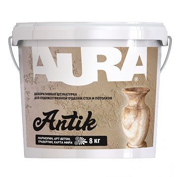 AURA ANTIK Декоративная штукатурка 8 кг для художественной отделки стен и потолков
