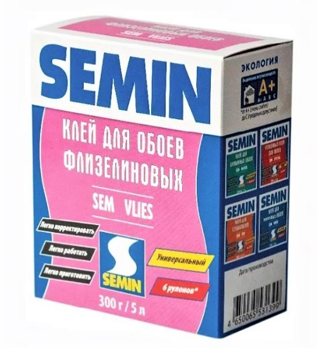 Клей сухой для обоев SEM FLEES SEMIN 300 г, 0,3 кг