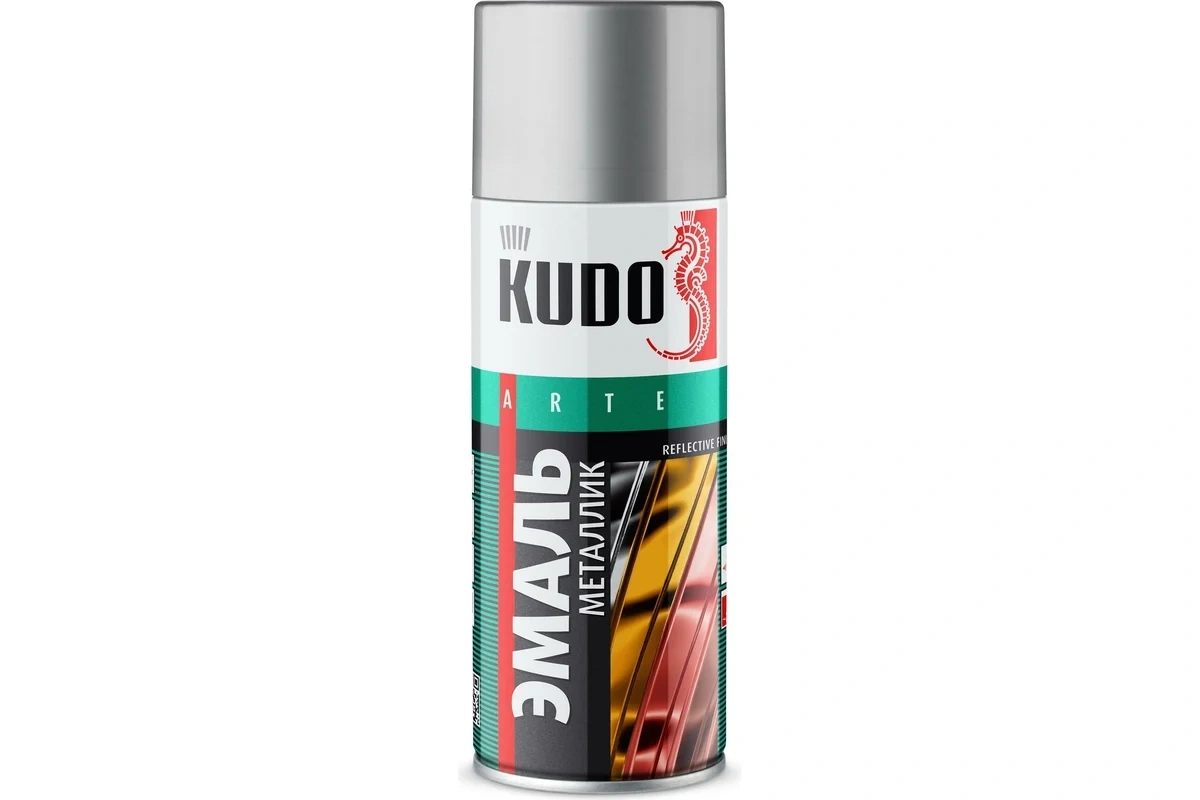 Эмаль аэрозольная металлик KUDO Reflective Finish хром 520 мл