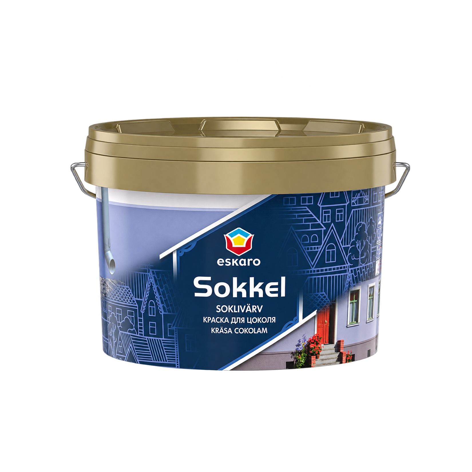 Матовая акриловая краска для цоколя Eskaro Sokkel TR 9 л