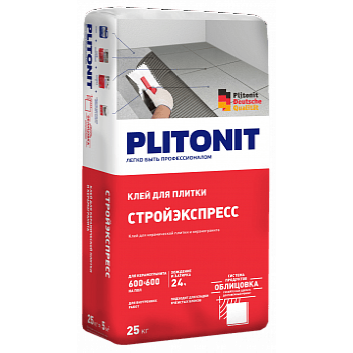 PLITONIT СТРОЙЭКСПРЕСС Плиточный клей, 25 кг